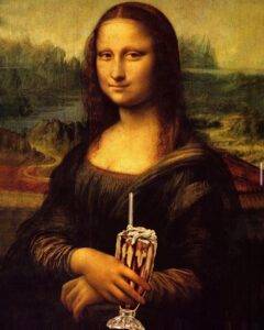 The Mona Lisa and a chocolate shake